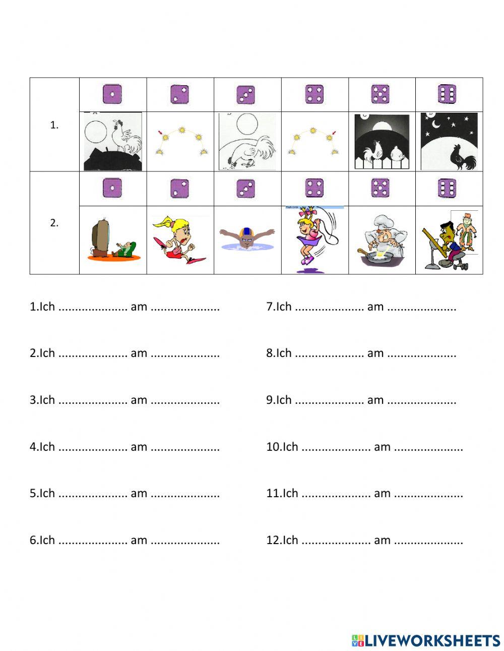 Tageszeiten und Verben