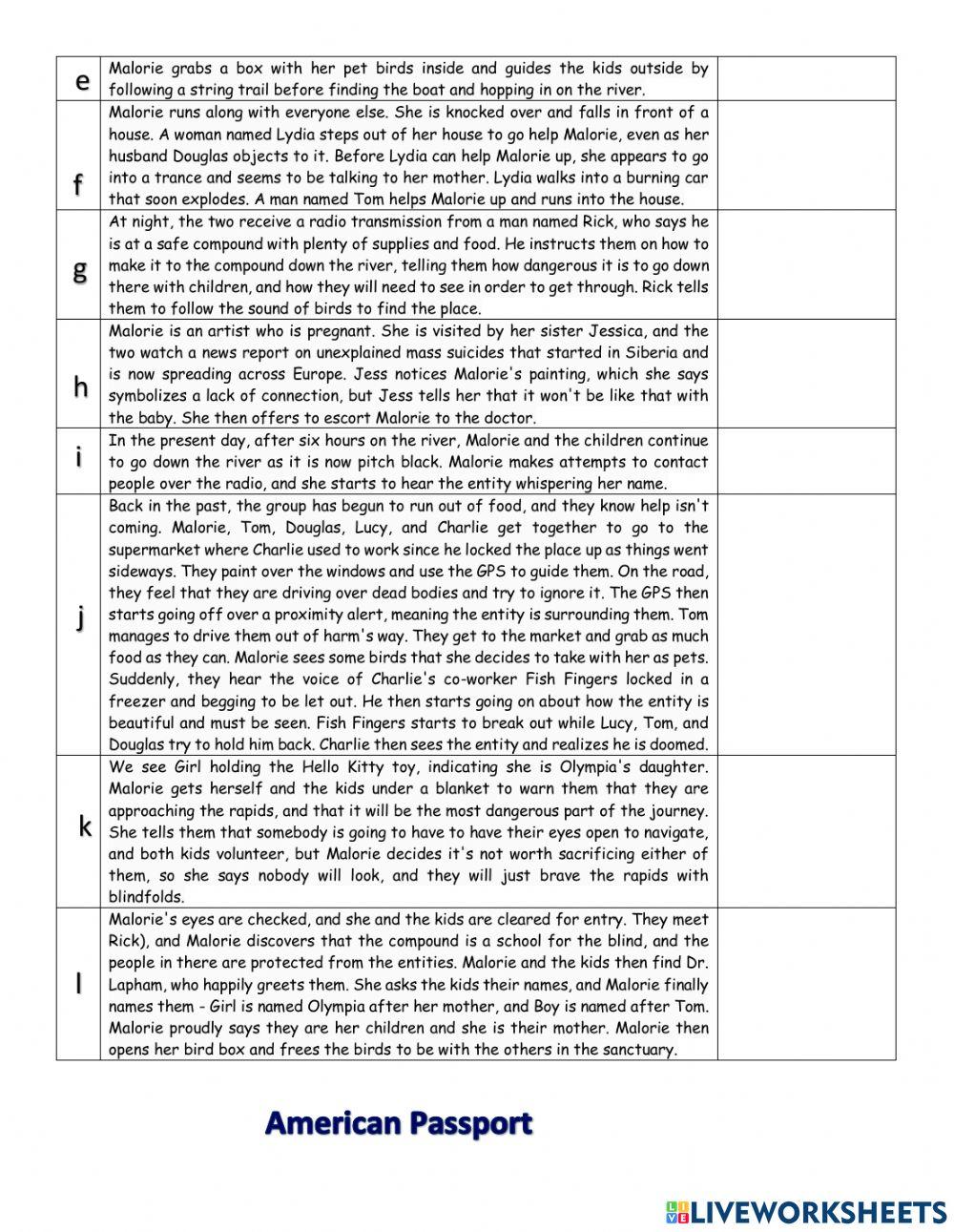 Bird box film. amerpassport