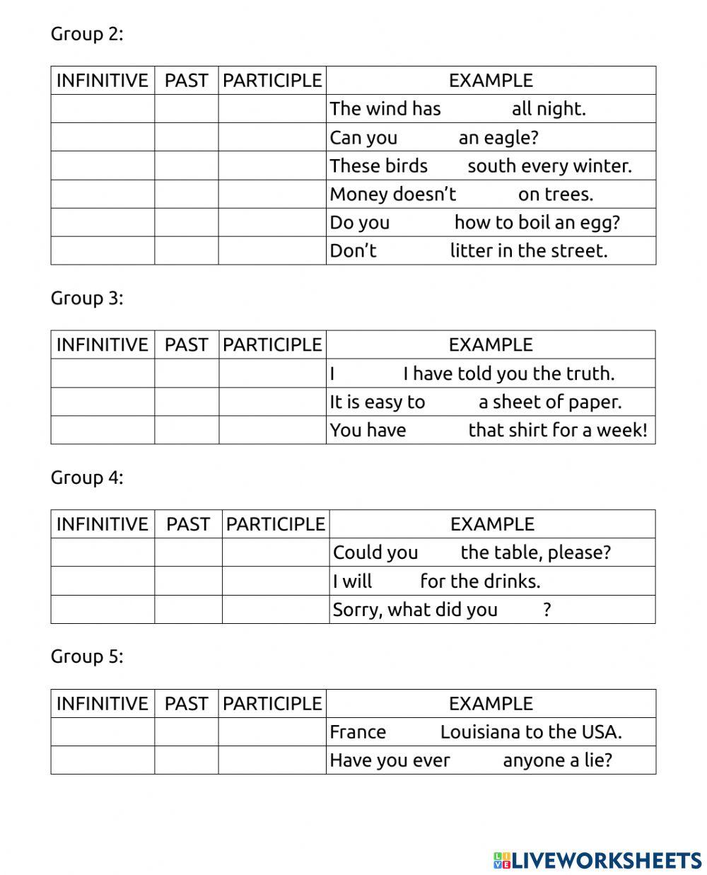 Irregular verbs puzzle 4