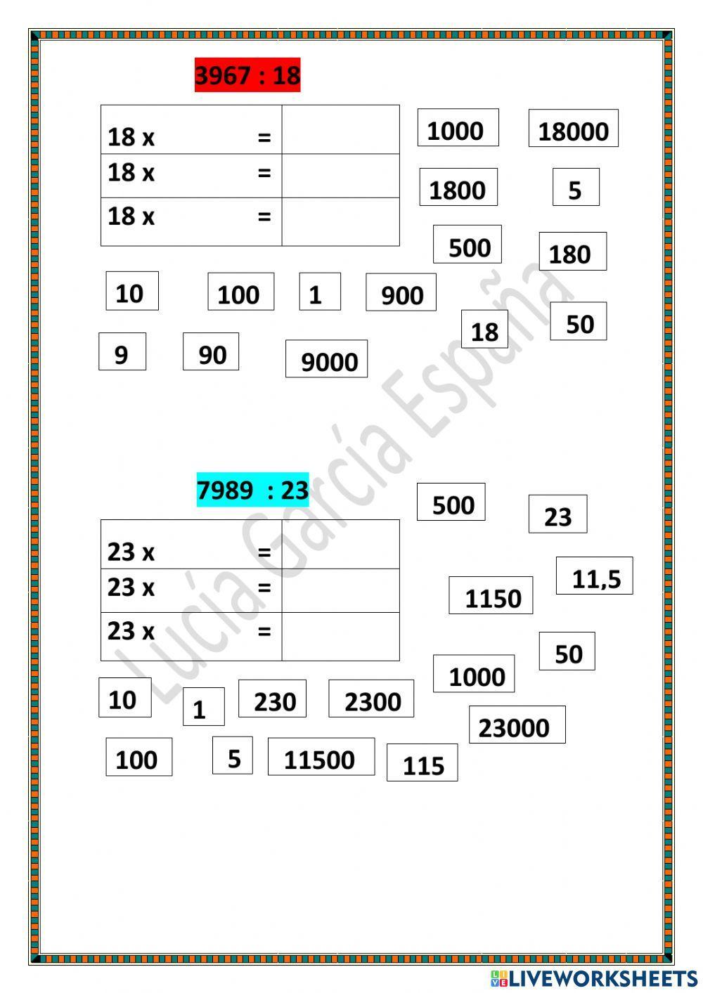 Practicamos las escalas para la división ABN