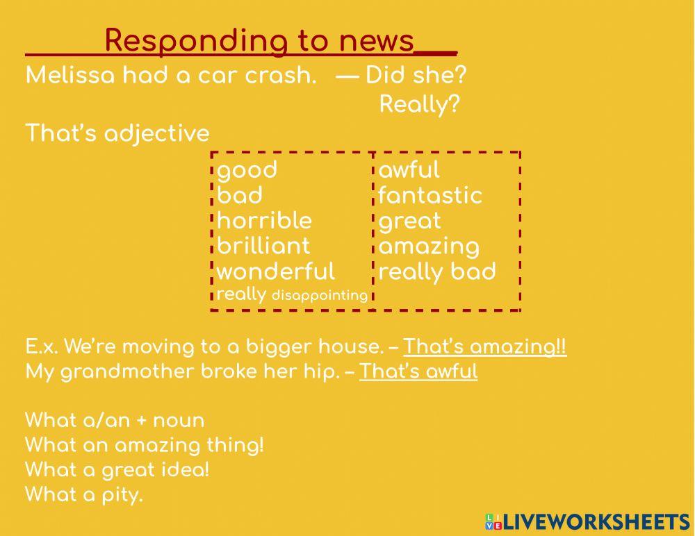 Responding to news