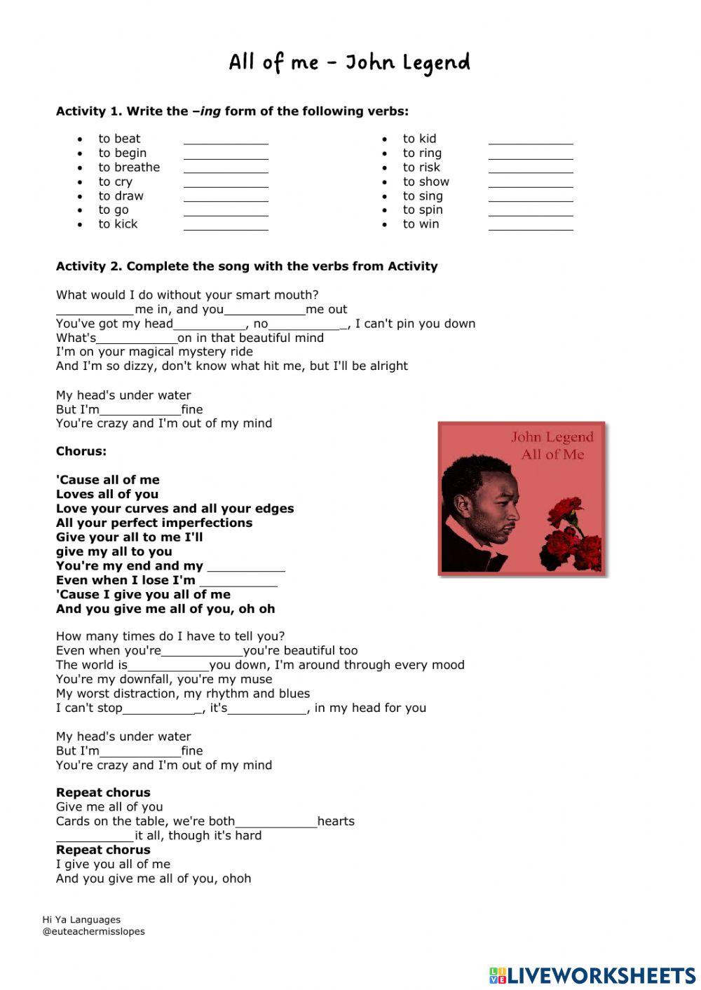 All of me - Present continuous