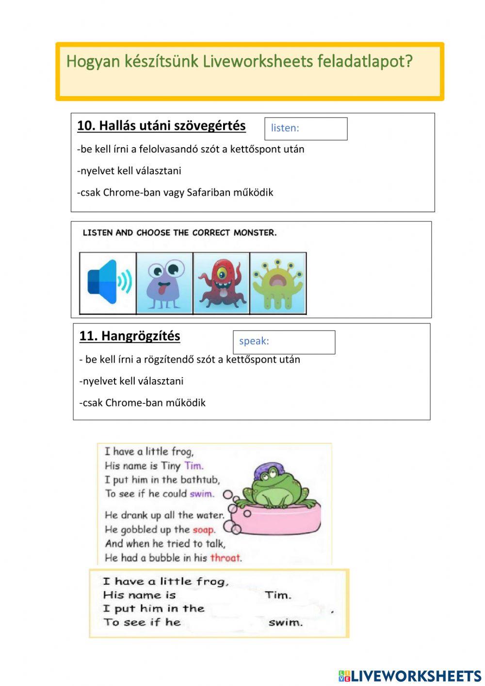 Hogyan készítsünk Liveworksheets feladatlapot? 2