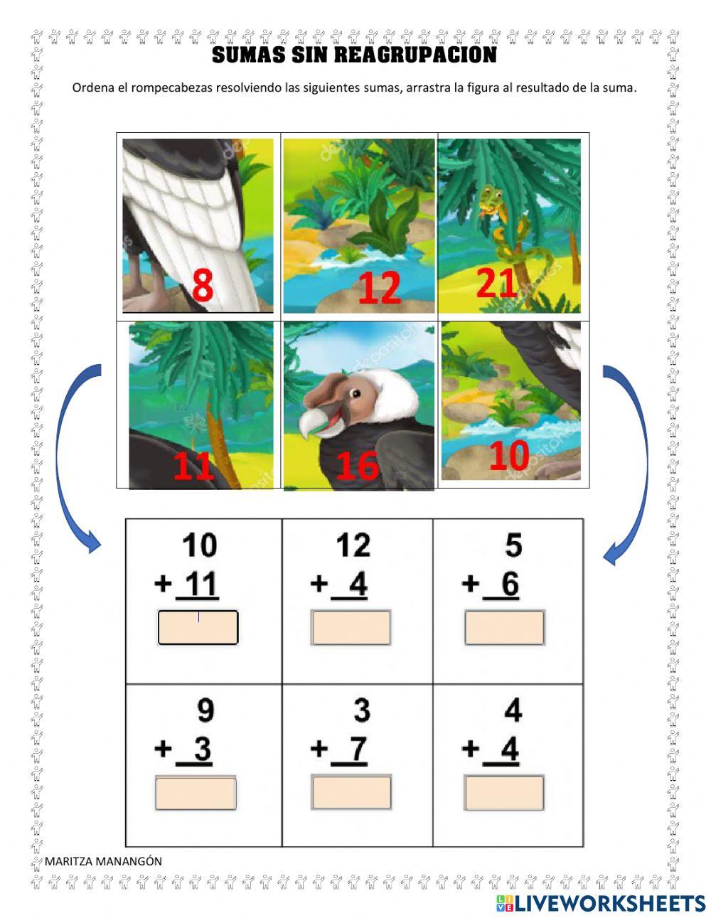 Sumas sin reagrupación