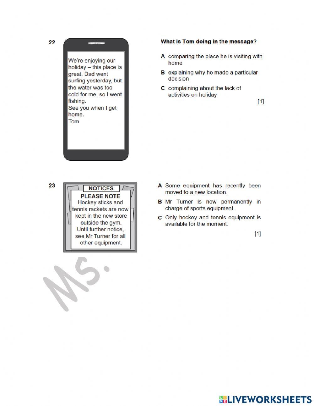 27.04.22 - Gold A2,A2+- KET Practice