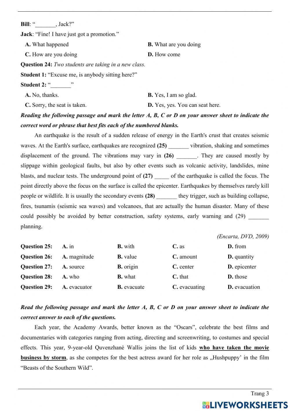 Đề luyện thi THPT - An Giang