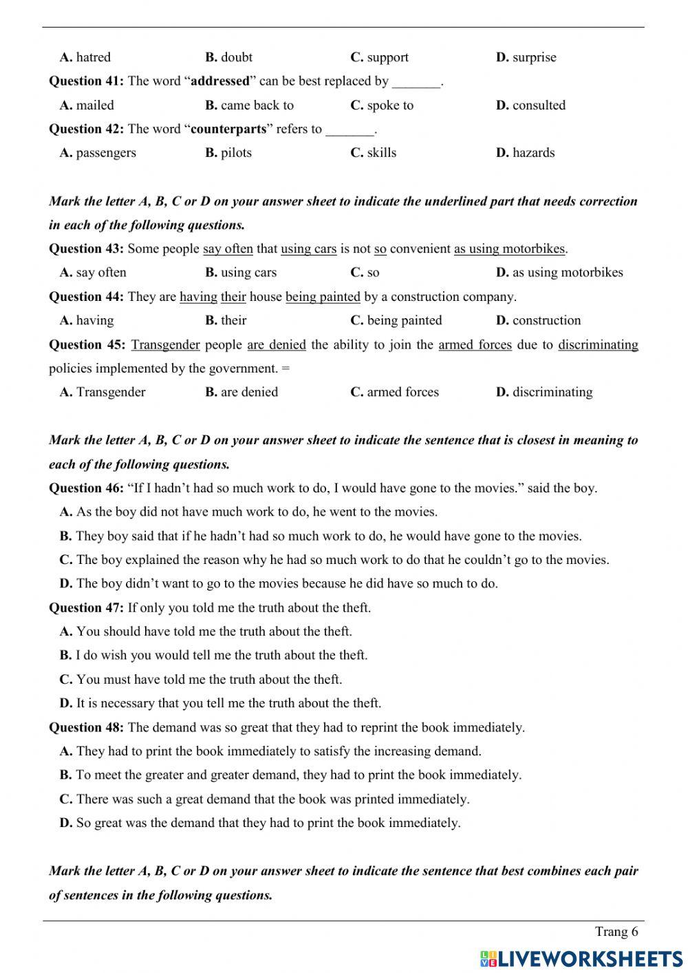 Đề luyện thi THPT - An Giang