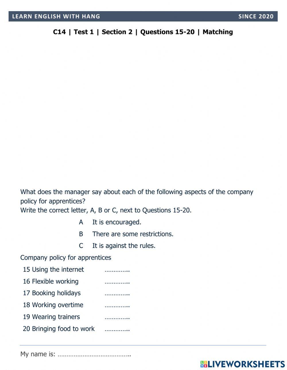 ielts listening c14 test 4