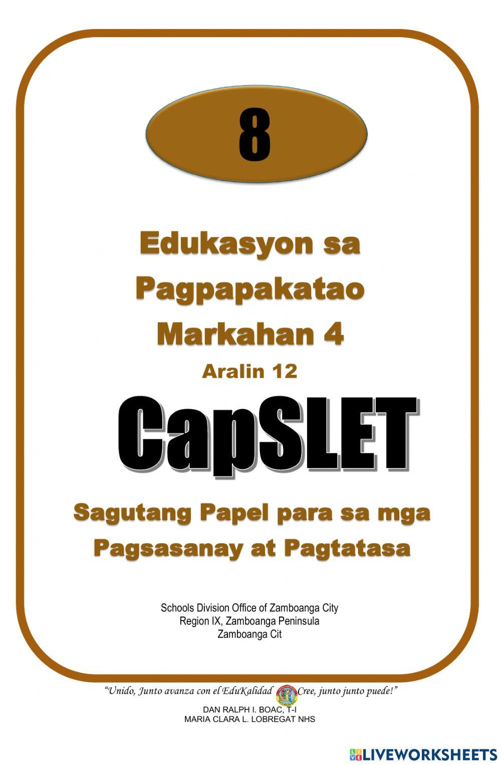 karahasan sa paaralan | annaliza22 | Live Worksheets