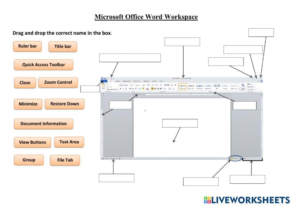 Microsoft Word Interface | LiveWorksheets | 2006981