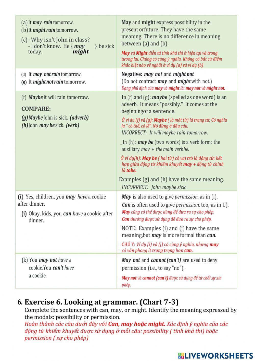 Chapter 7-part1- the fundamentals of english grammar worksheet | Live ...