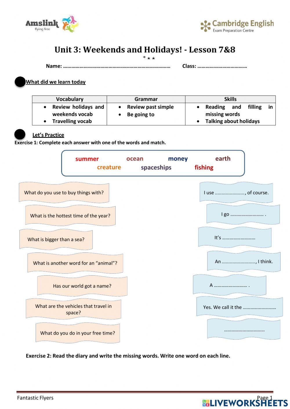 Flyers-Reading-Unit3-L7+8
