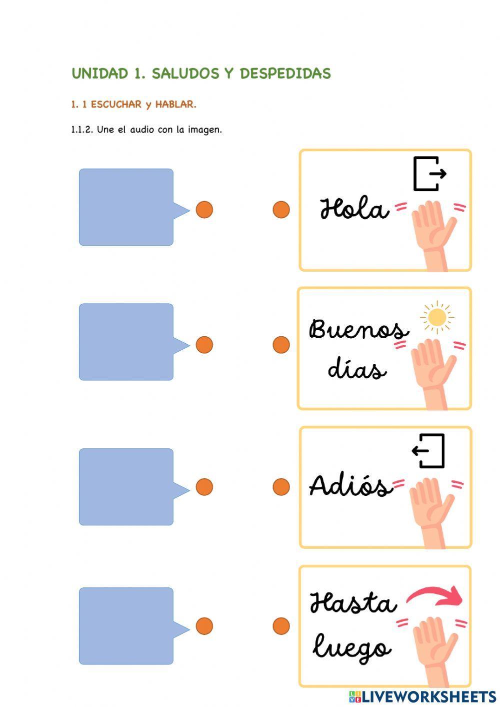 Saludos y despe Free Interactive Worksheets 2007104