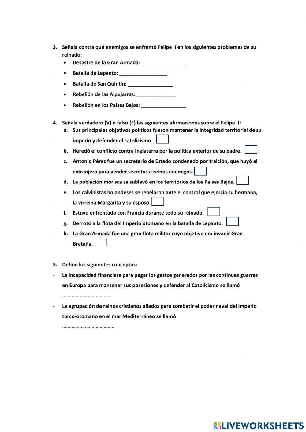 El reinado de Felipe II