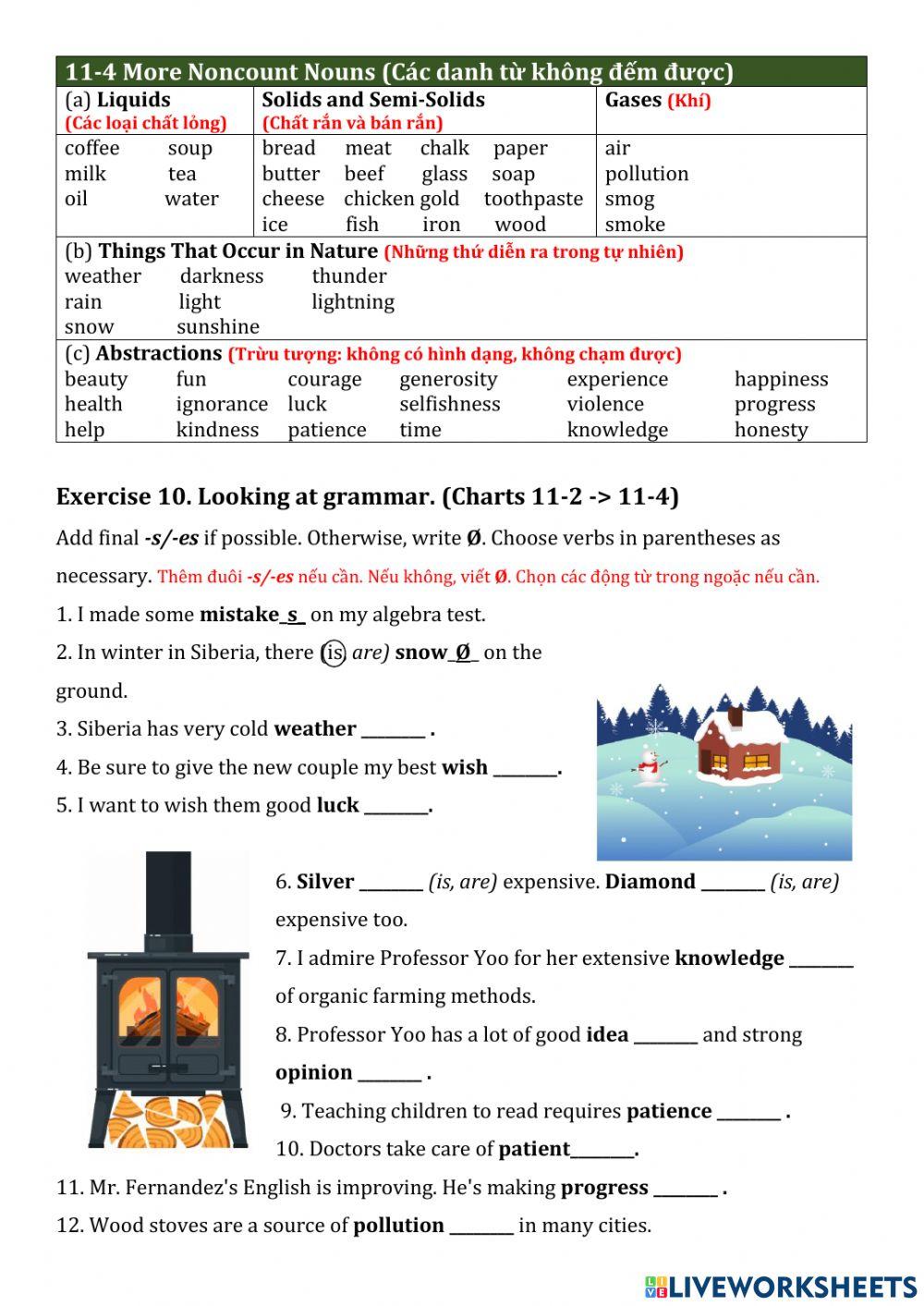 Count-noncount nouns and articles 2