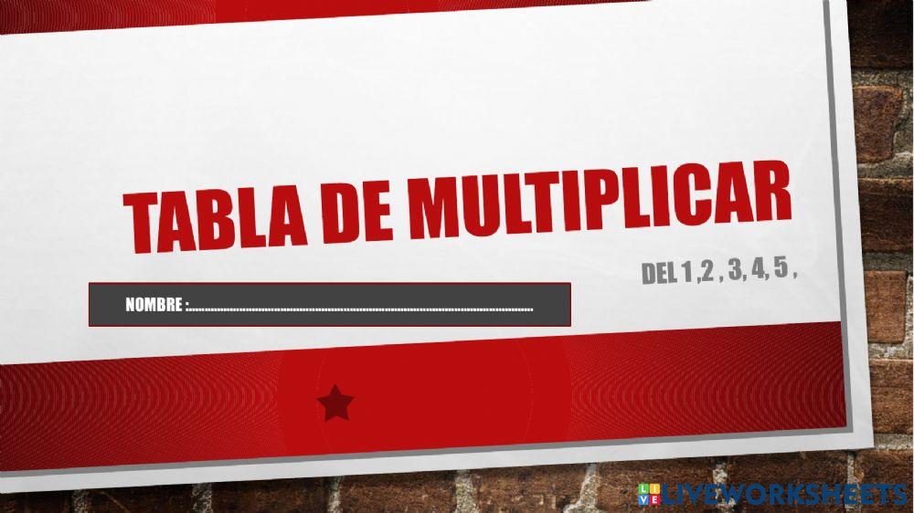 La tabla de multiplicar