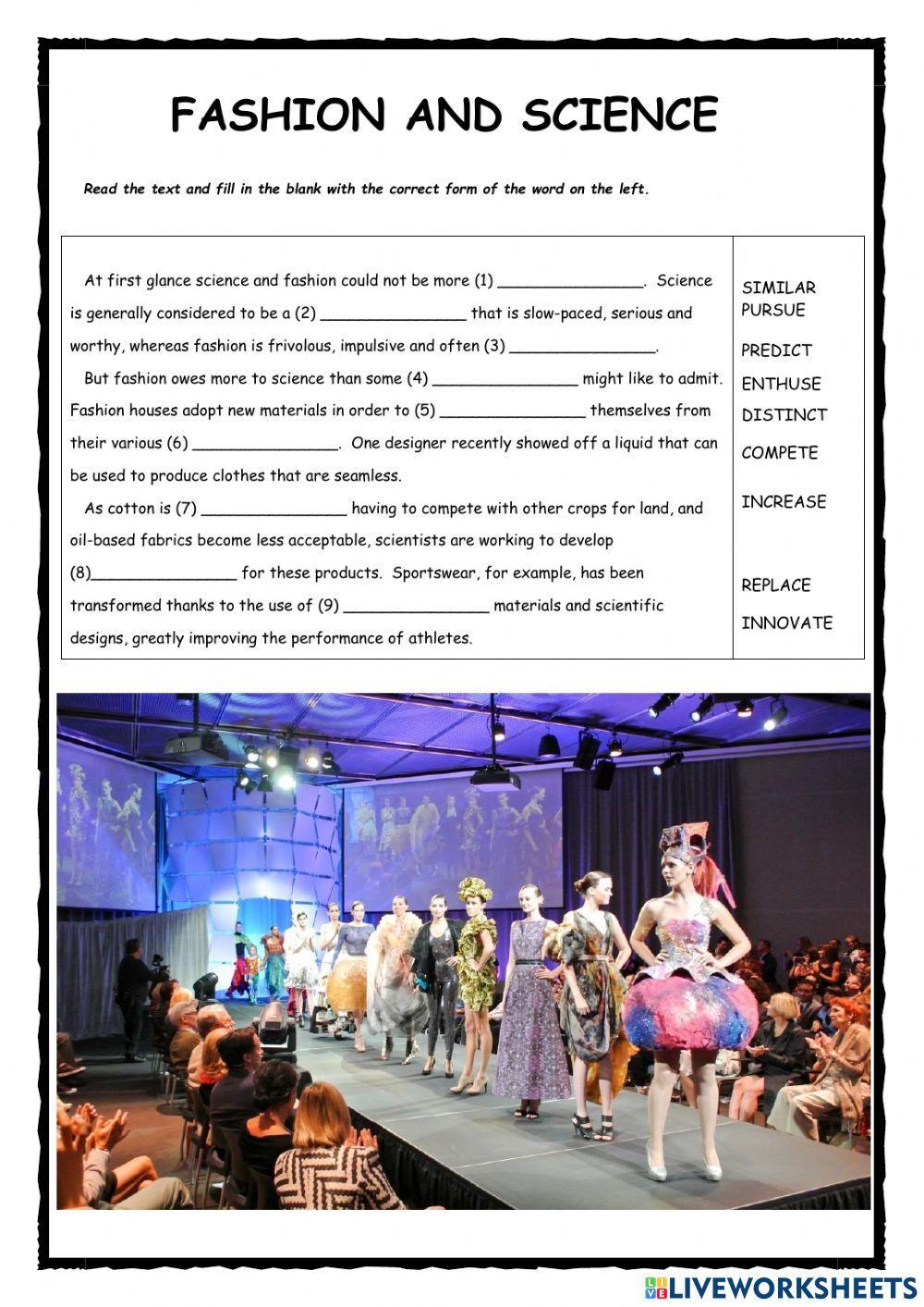 Fashion & Science CAE Word Formation