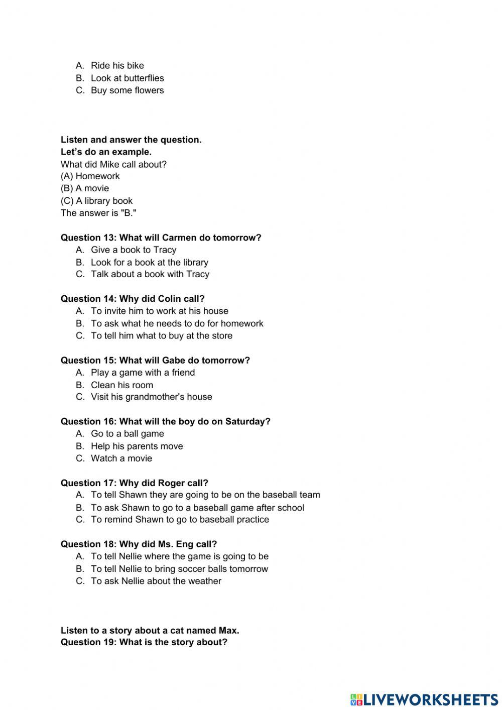 Đề số 1 Toefl Primary 2020 Step 2 Listening
