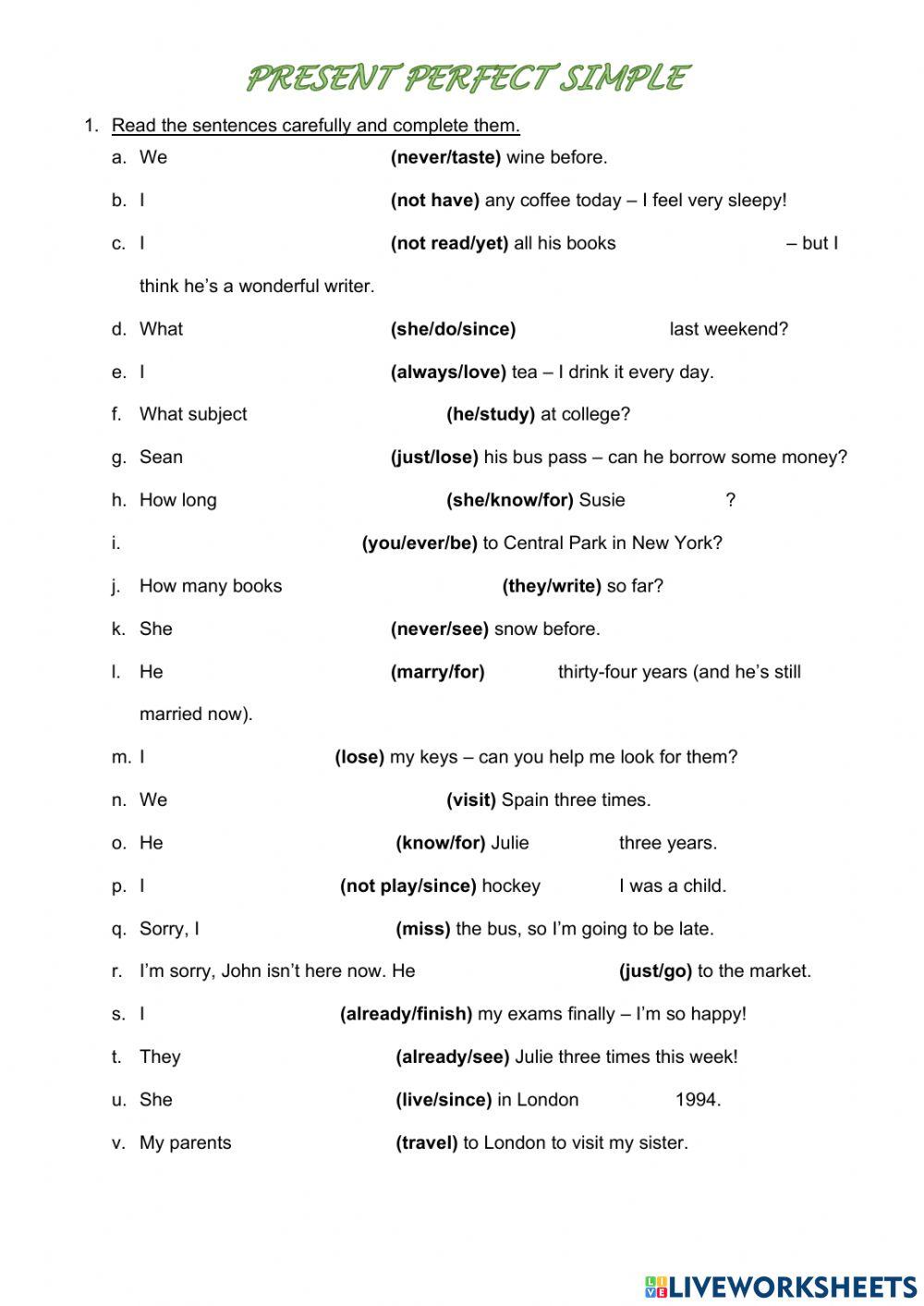 Present Perfect Simple