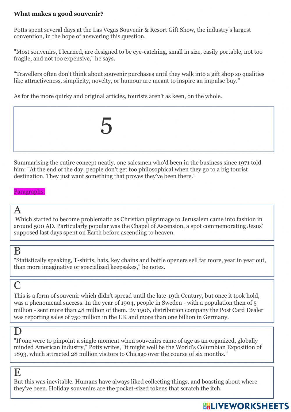 Souvenirs: the curious history