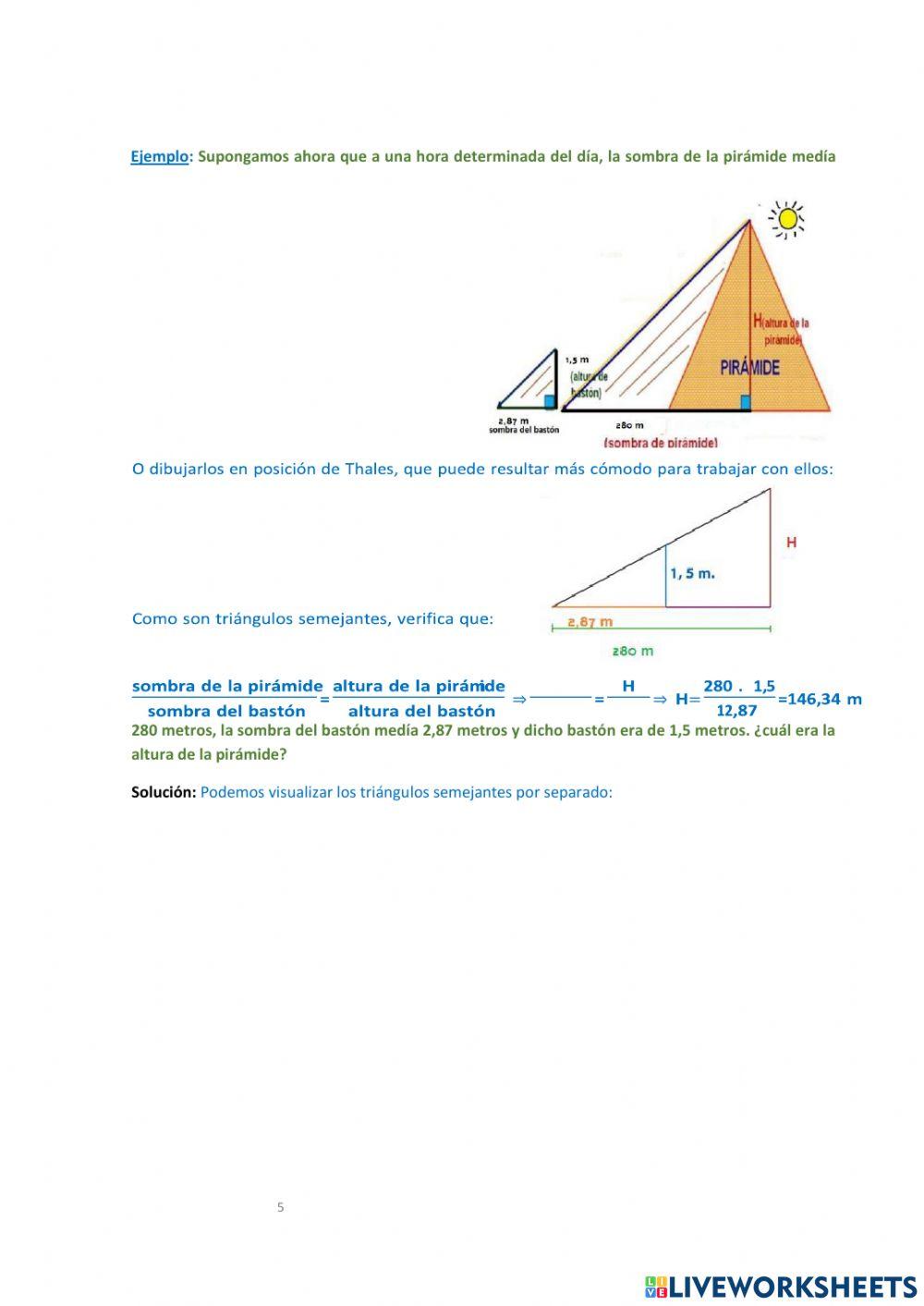 Ejercios de teorema de thales. -08. 4toB