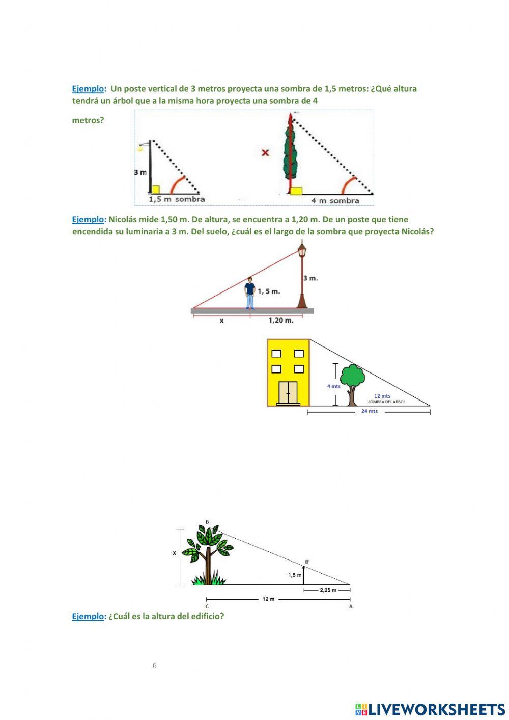 Ejercios de teorema de thales. -08. 4toB