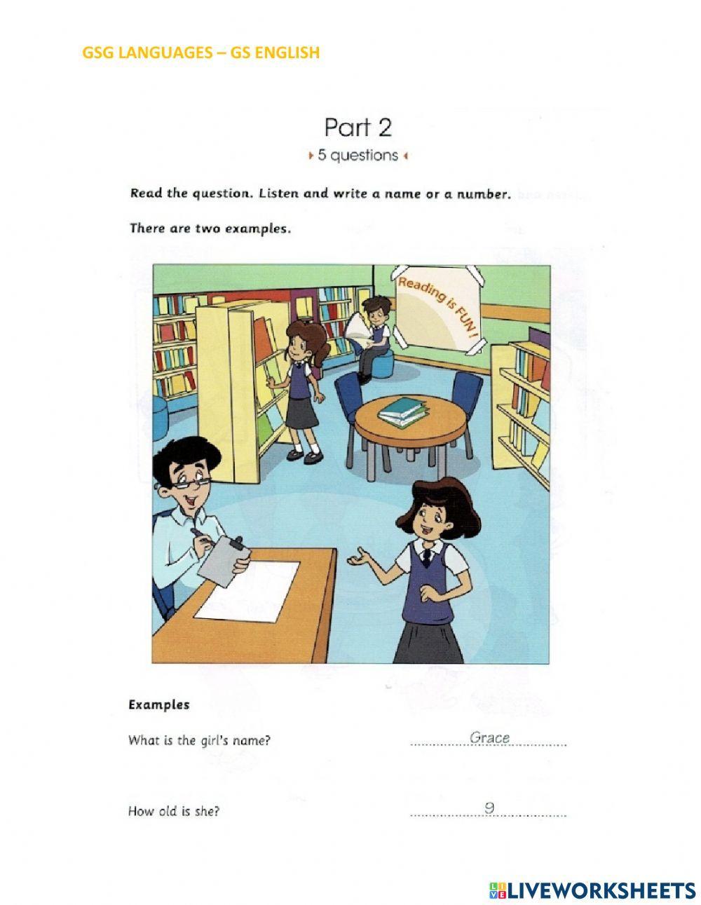 Skills Builder For Cambridge Starters Listening Part 2 Test 3