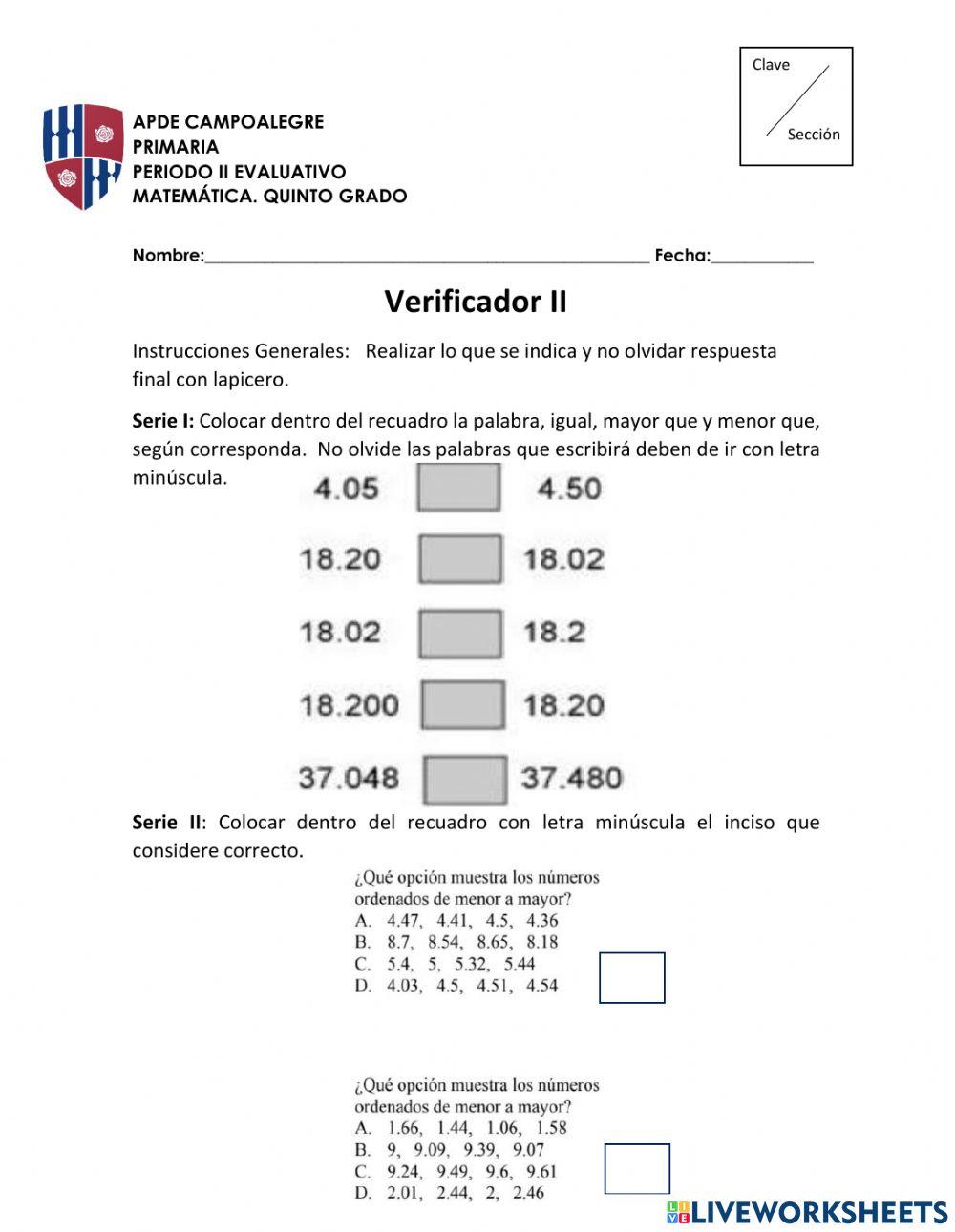 Verificador II segunda unidad