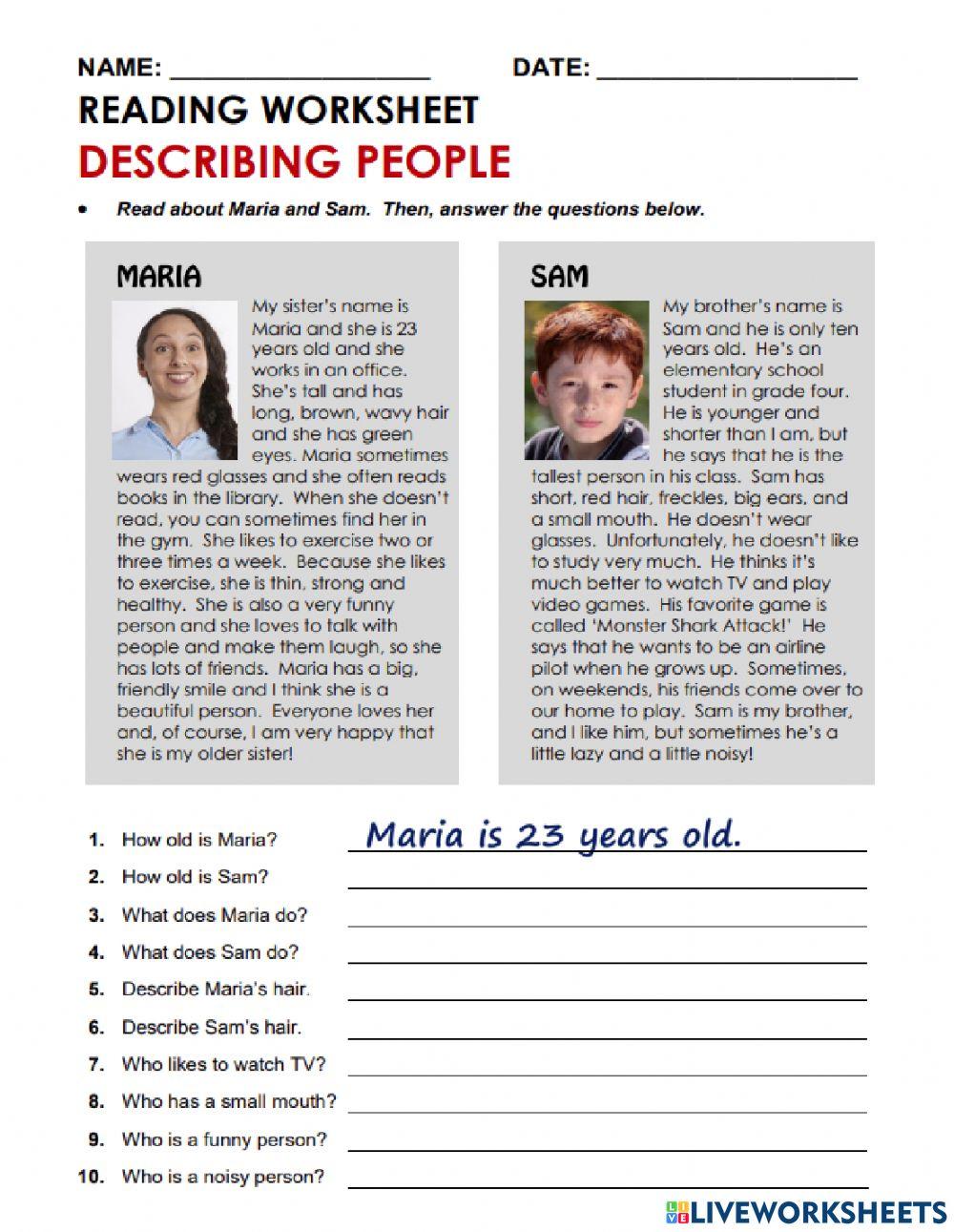 Describing people