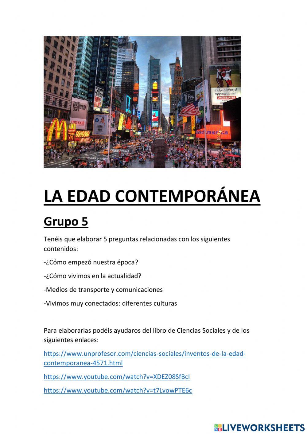 EDAD CONTEMPORÁNEA