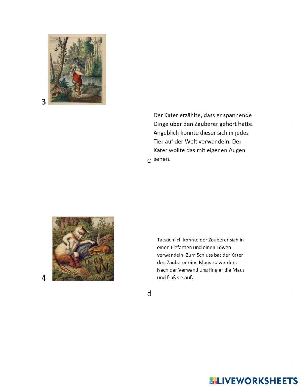 Der Gestiefelte Kater interactive worksheet | Live Worksheets