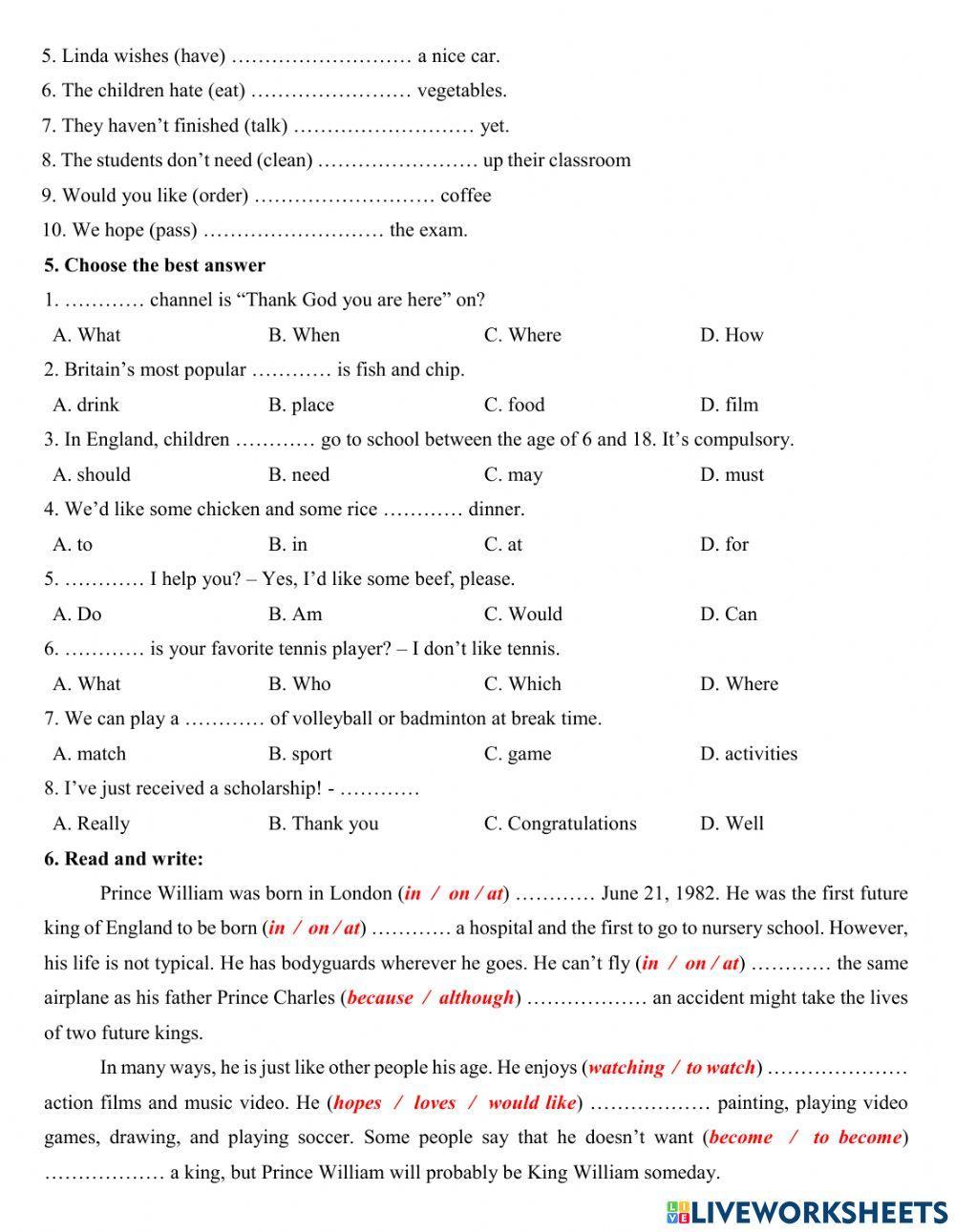 Group 5 - V-ing, To V review