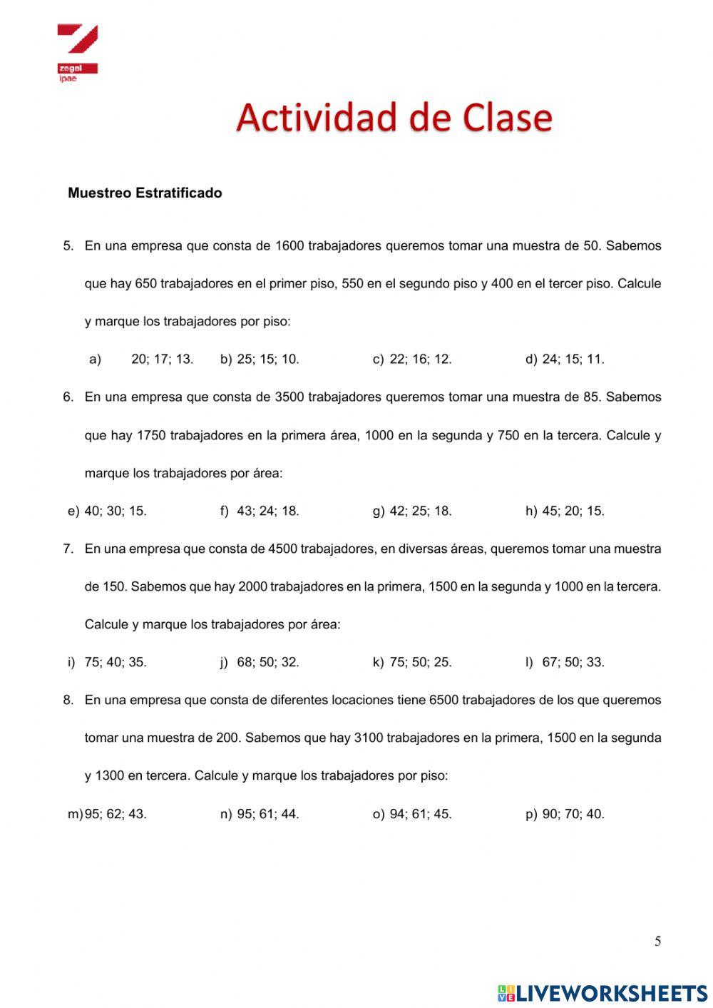 Tipo de Muestreo Estratificado 1