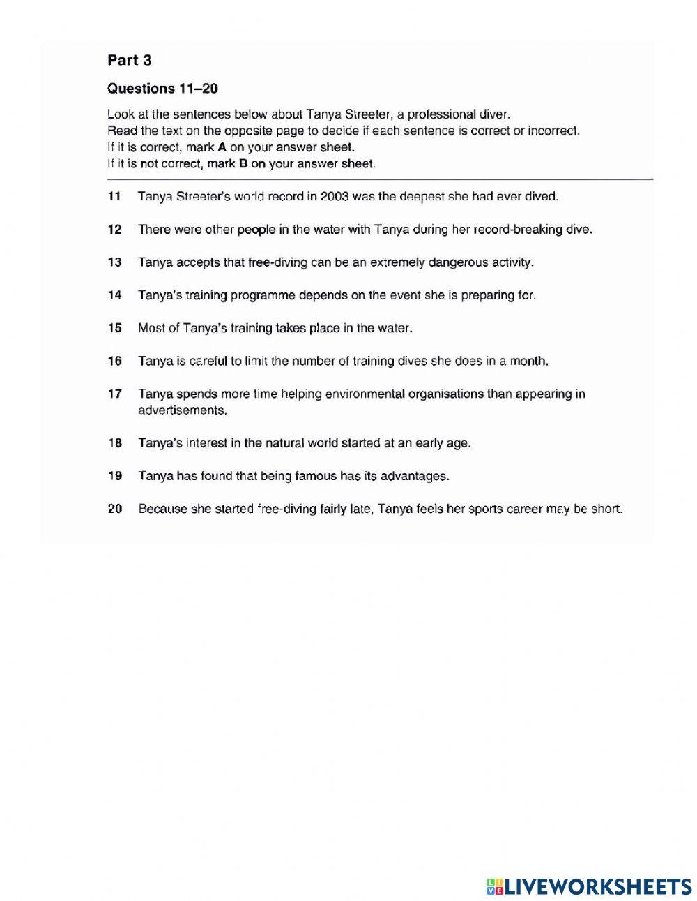 Pet reading homework 15