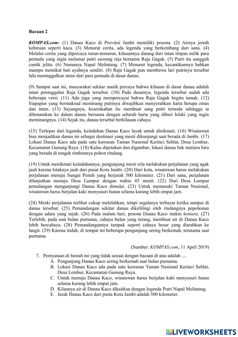 Pemahaman Bacaan dan Menulis