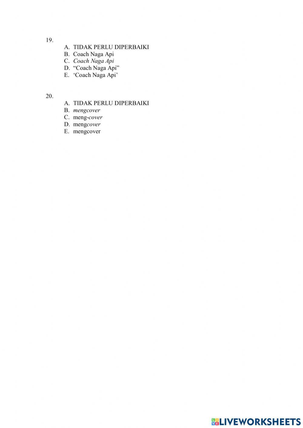 Pemahaman Bacaan dan Menulis