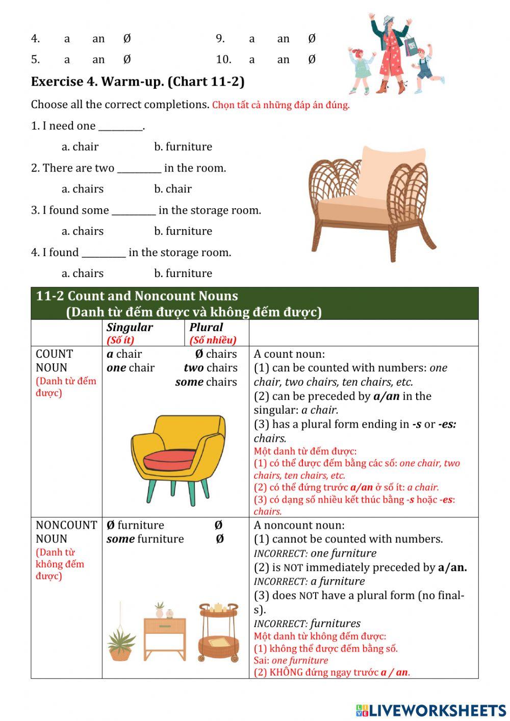 Count-noncount nouns and articles 1