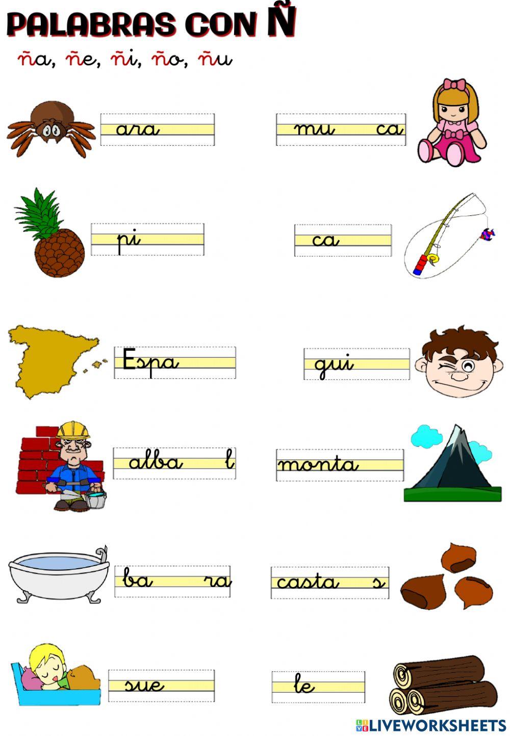 Palabras con Ñ y con J