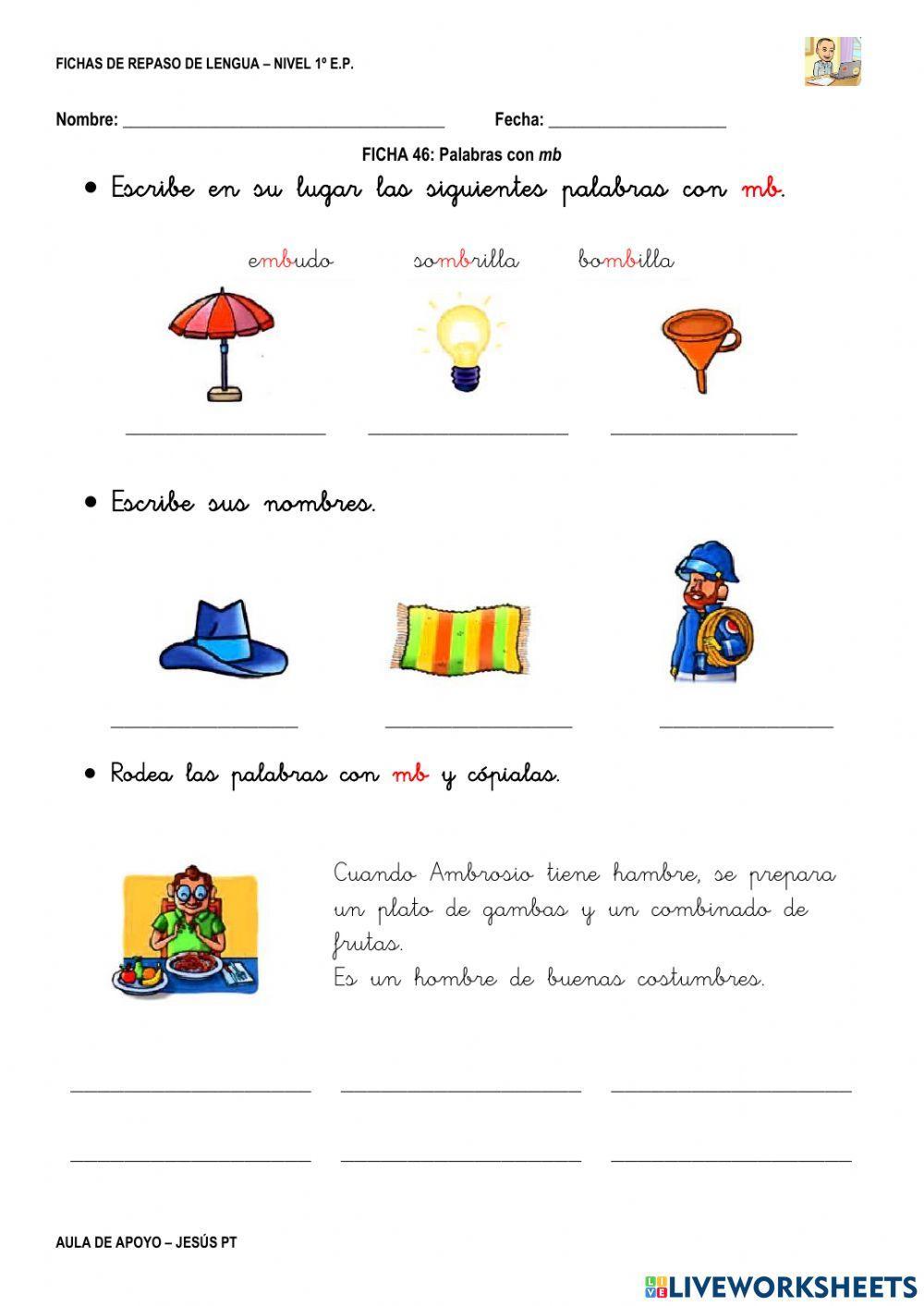 Ficha Lengua 46-1Ep-Palabras con mb