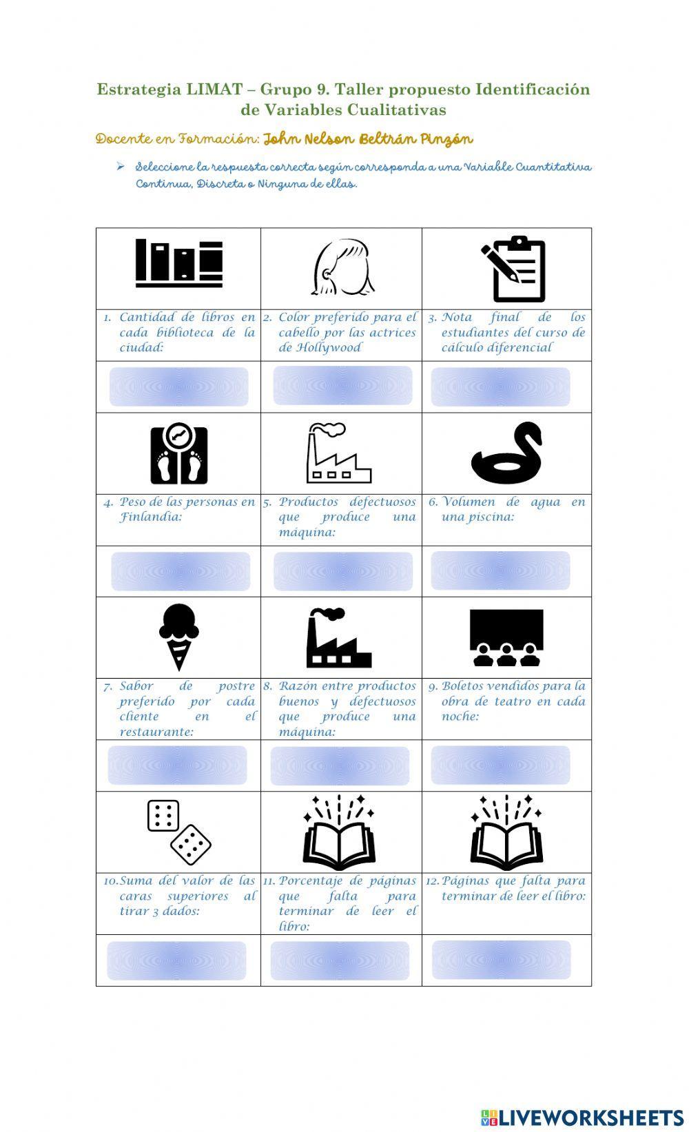 Clasificación de Variables Continuas y Discretas