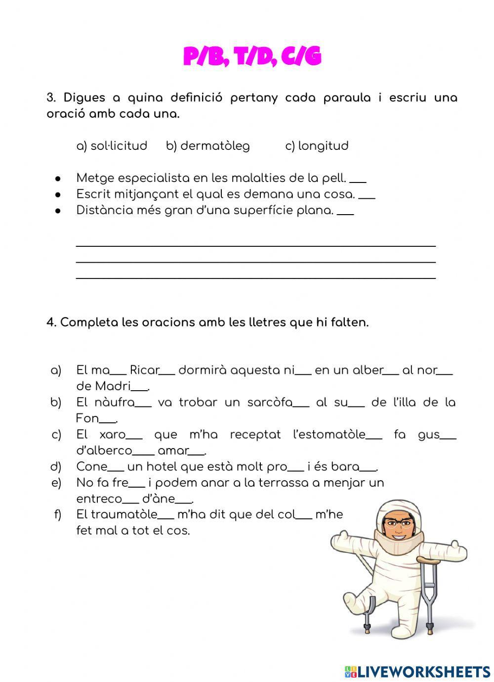 P-b, t-d, c-g al final de paraula