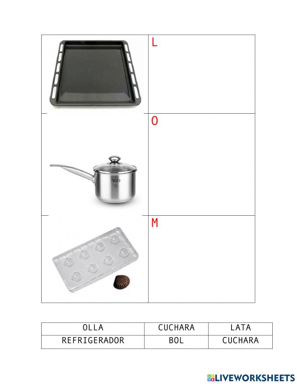 NOMBRES DE UTENSILIOS TALLER PRÁCTICO