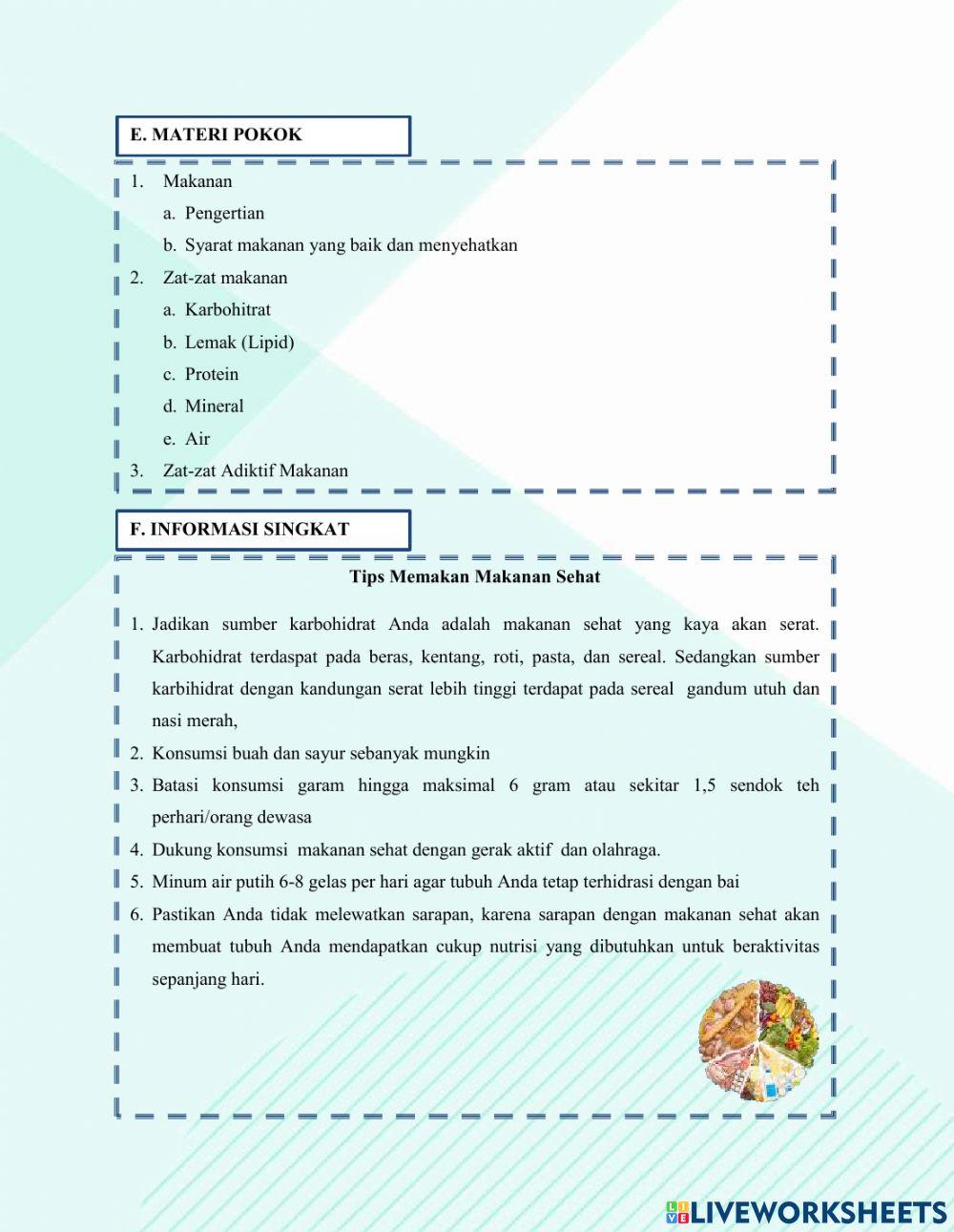 E-LKPD1 MAKANAN DAN ZAT MAKANAN