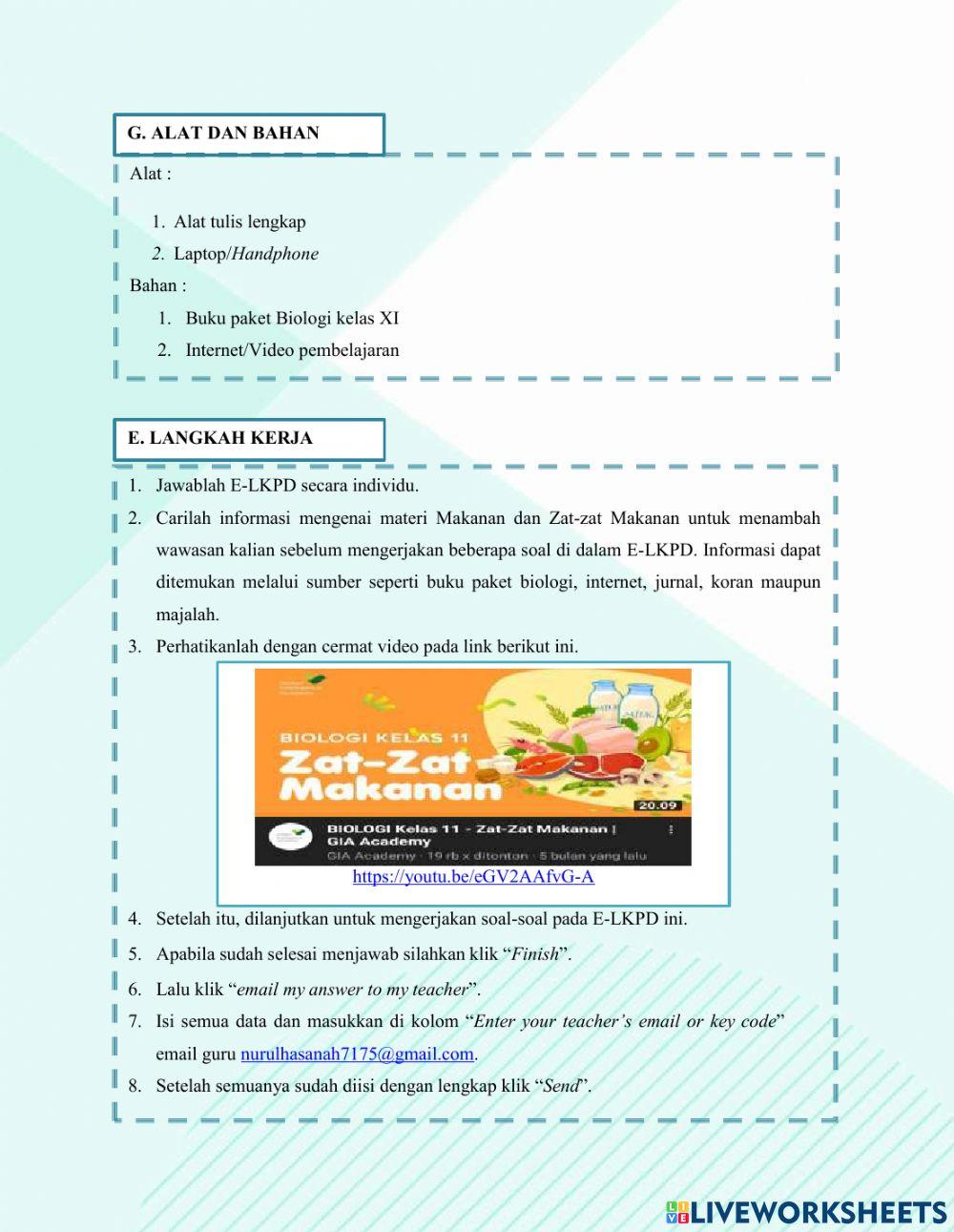 E-LKPD1 MAKANAN DAN ZAT MAKANAN