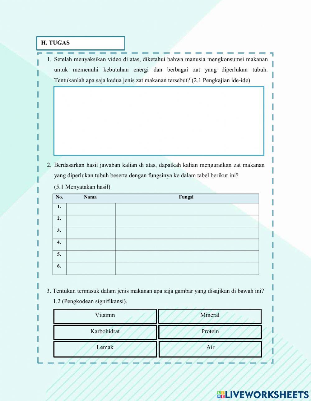 E-LKPD1 MAKANAN DAN ZAT MAKANAN