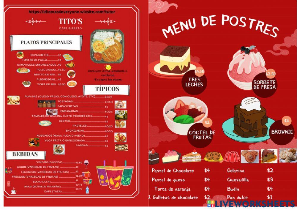 Reservar y ordenar en un restaurante