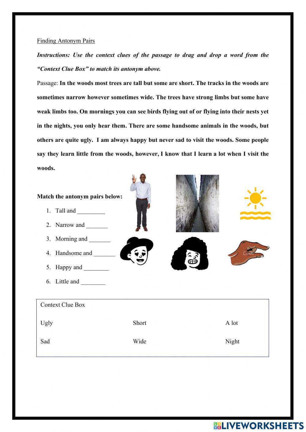 1 Context Clue Antonym Pairs