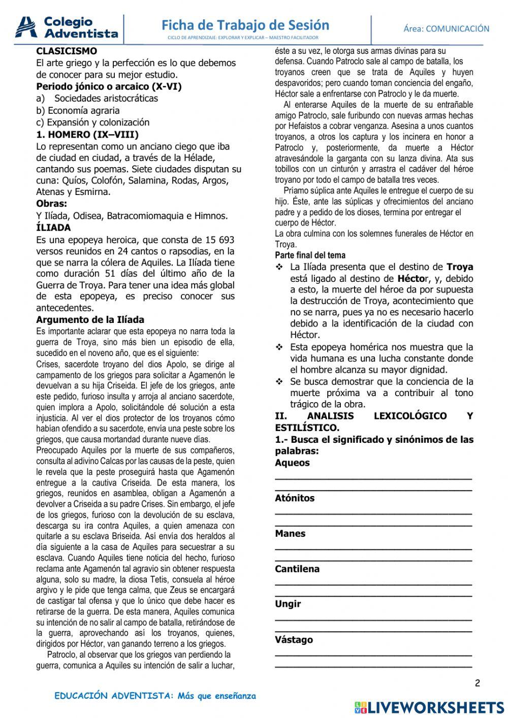 Literatura clasicismo: griego