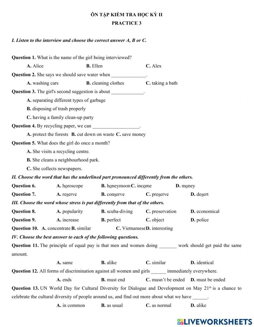 Revision for 2nd term test 10 new english