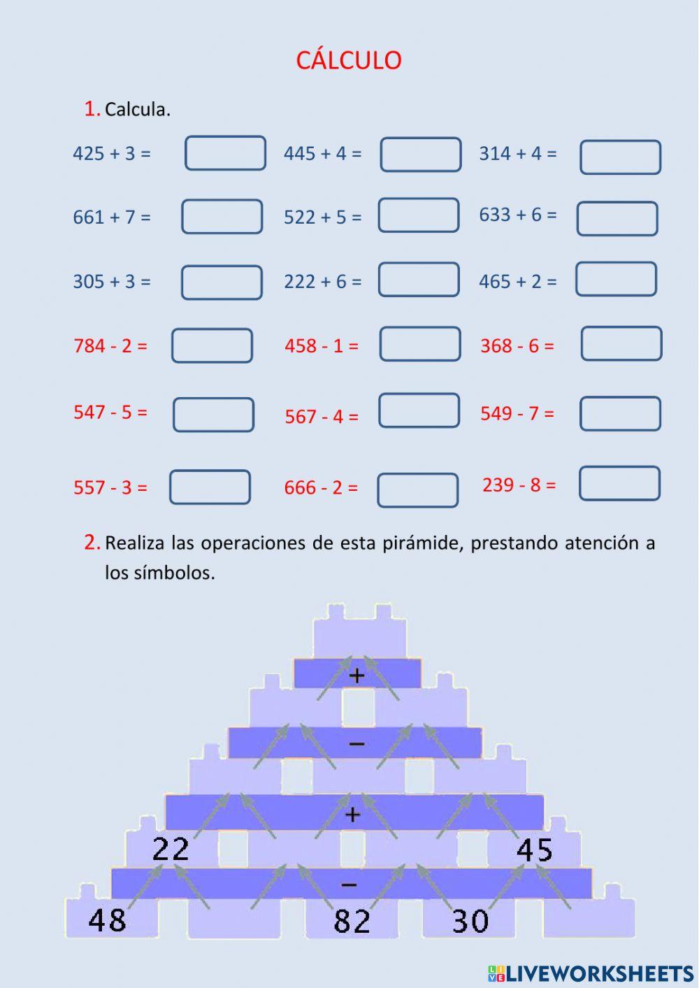 Cálculo y operaciones